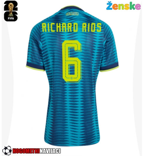 Ženske Nogometnih dresov Kolumbija Richard Rios #6 Gostujoči SP 2026 Kratki rokavi Ženske Nogometnih dresov Kolumbija Richard Rios #6 Gostujoči SP 2026 Kratki rokavi